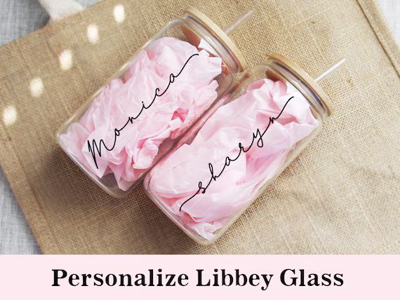 PERSONALIZED BRIDESMAID GLASS Beer Can Glass Ice Coffee - Etsy | Etsy (US)