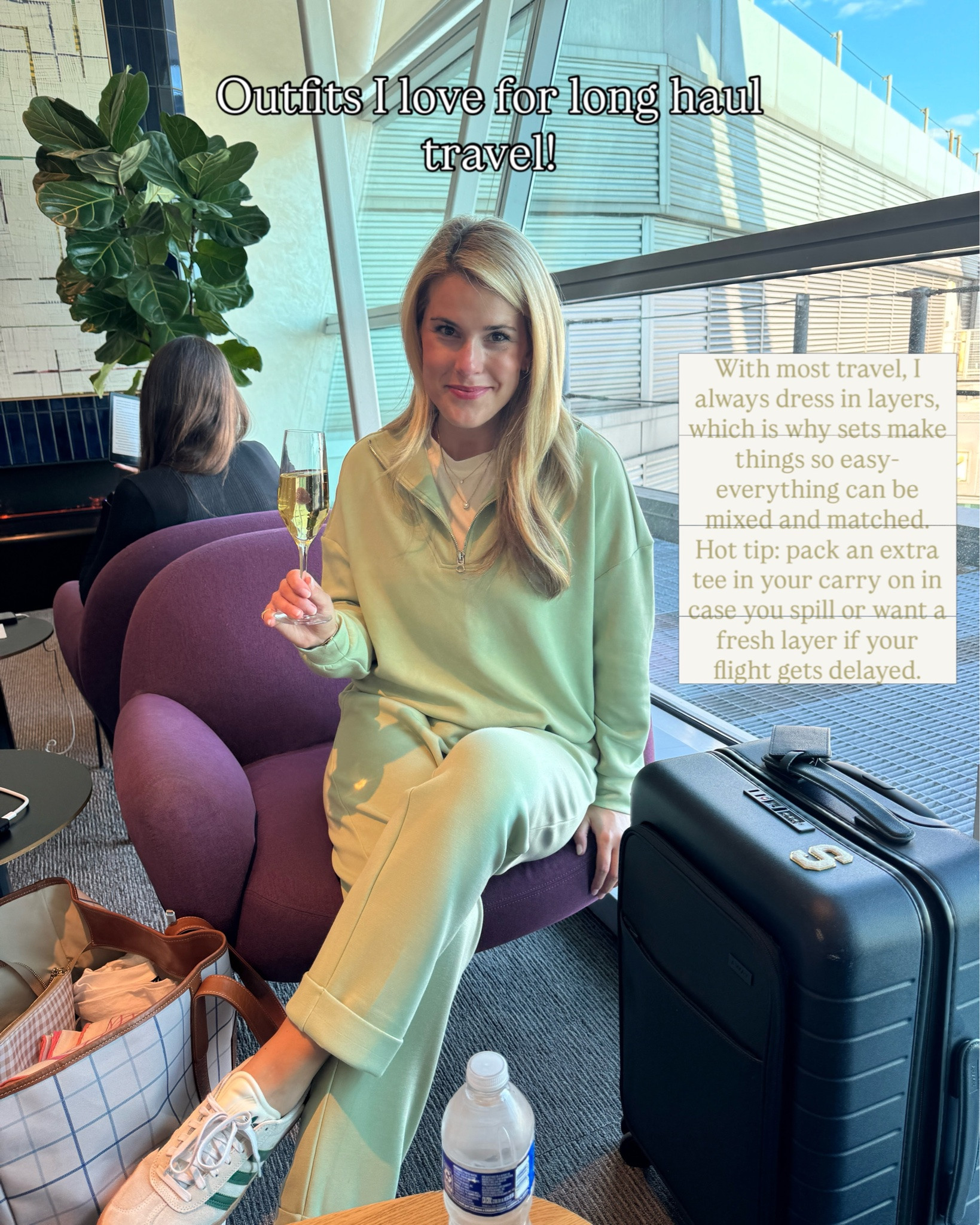 Where are you all headed this summer?! I love to get travel inspo from you all!! Comment TRAVEL for outfit details ✈️🚞🚘 Rounded up some of my fave comfortable but polished sets for long haul flights and road trips! #classicstyle #grandmillenial #grandmillenialstyle #pittsburghinfluencer #travelootd