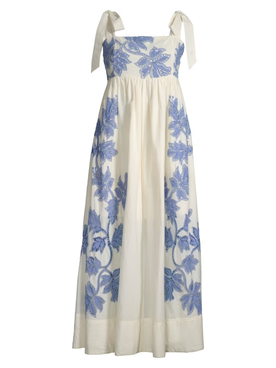 Shop Tanya Taylor Amina Cotton Voile Midi-Dress | Saks Fifth Avenue | Saks Fifth Avenue