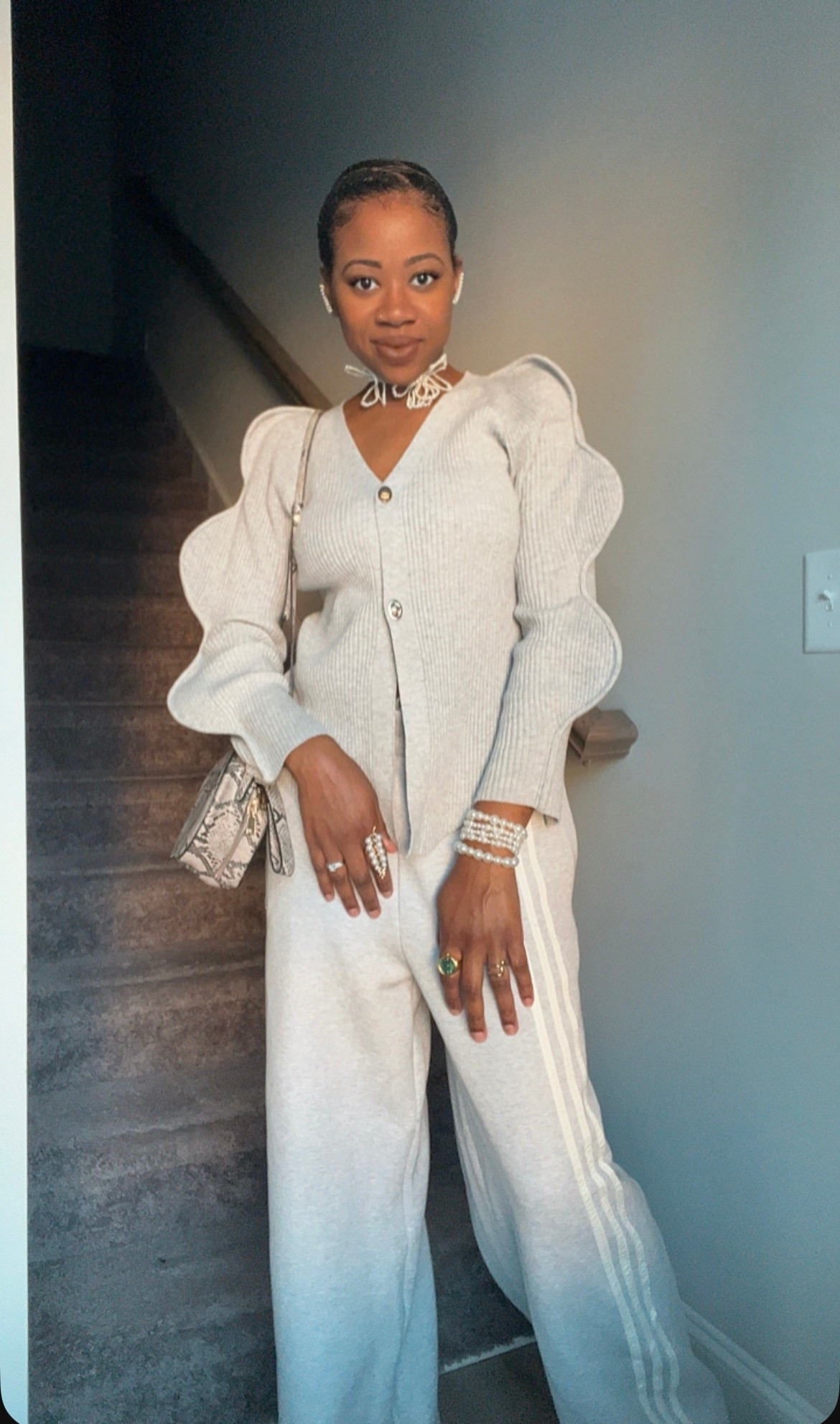 Elevated casual outfit track pants outfit