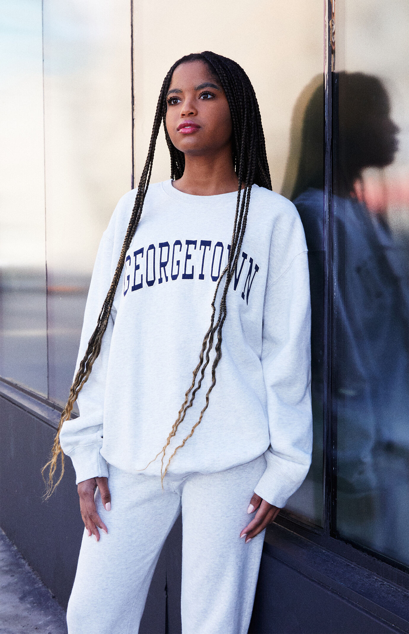John Galt Women's Erica Georgetown Crew Neck Sweatshirt in Heather Grey | PacSun