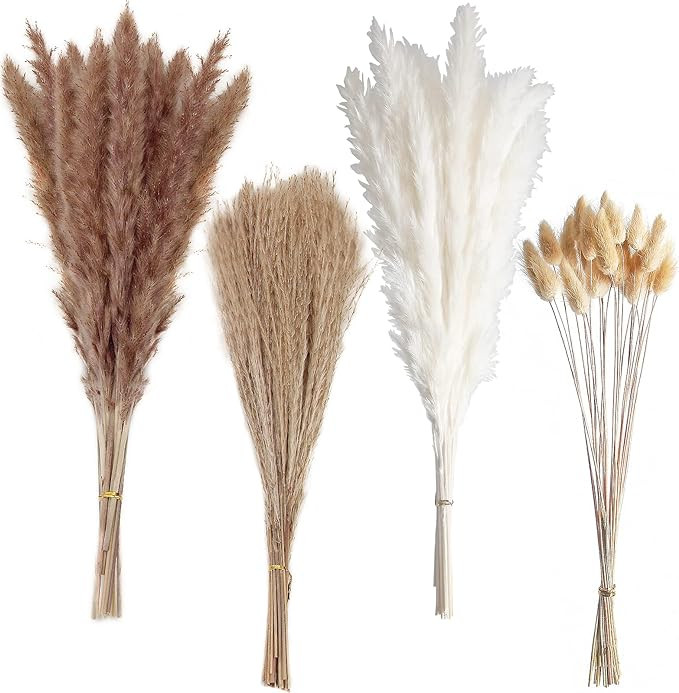 100 PCS Boho Pampas Grass, Naturally Dried Pompas, Pampas Grass Decor for Wedding , Boho Party De... | Amazon (US)