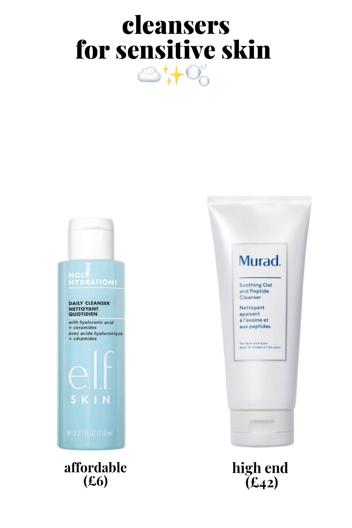 cleansers for sensitive skin! 🫧