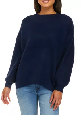 Petite Long Sleeve Crew Neck Tunic Sweater | Belk