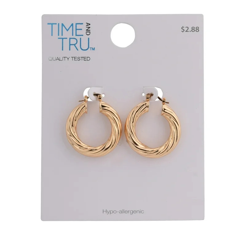 Gold Twisted Hoop Earring | Walmart (US)