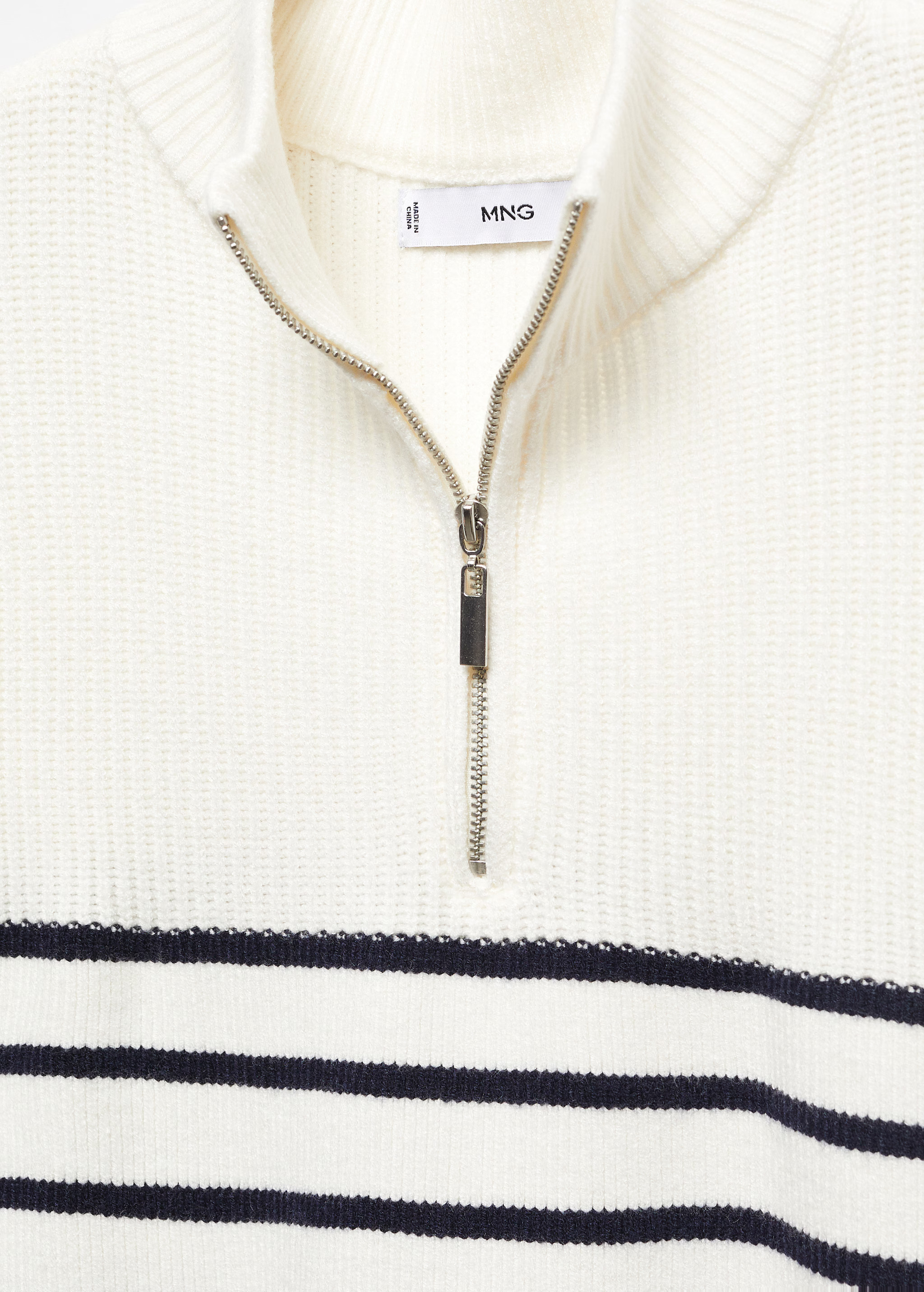 Striped sweater with zipper | MANGO (US)