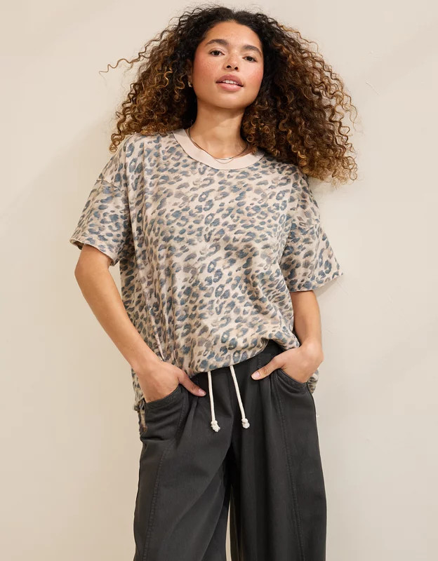 Aerie Oversized Crew Boyfriend T-Shirt | American Eagle Outfitters (US & CA)