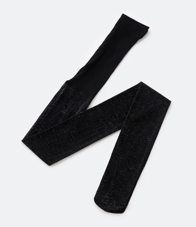 Meia Calça Fio 15 em Poliamida com Fio Metalizado Preto | Renner (BR)