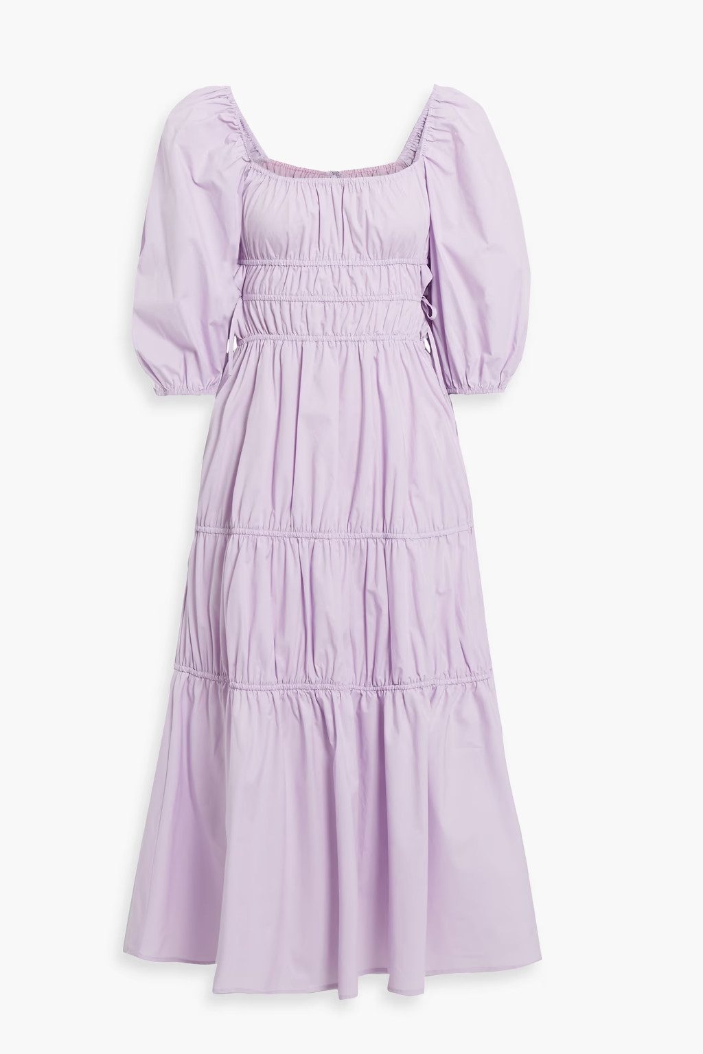 Henna shirred cotton-poplin midi dress | The Outnet (US and CA)