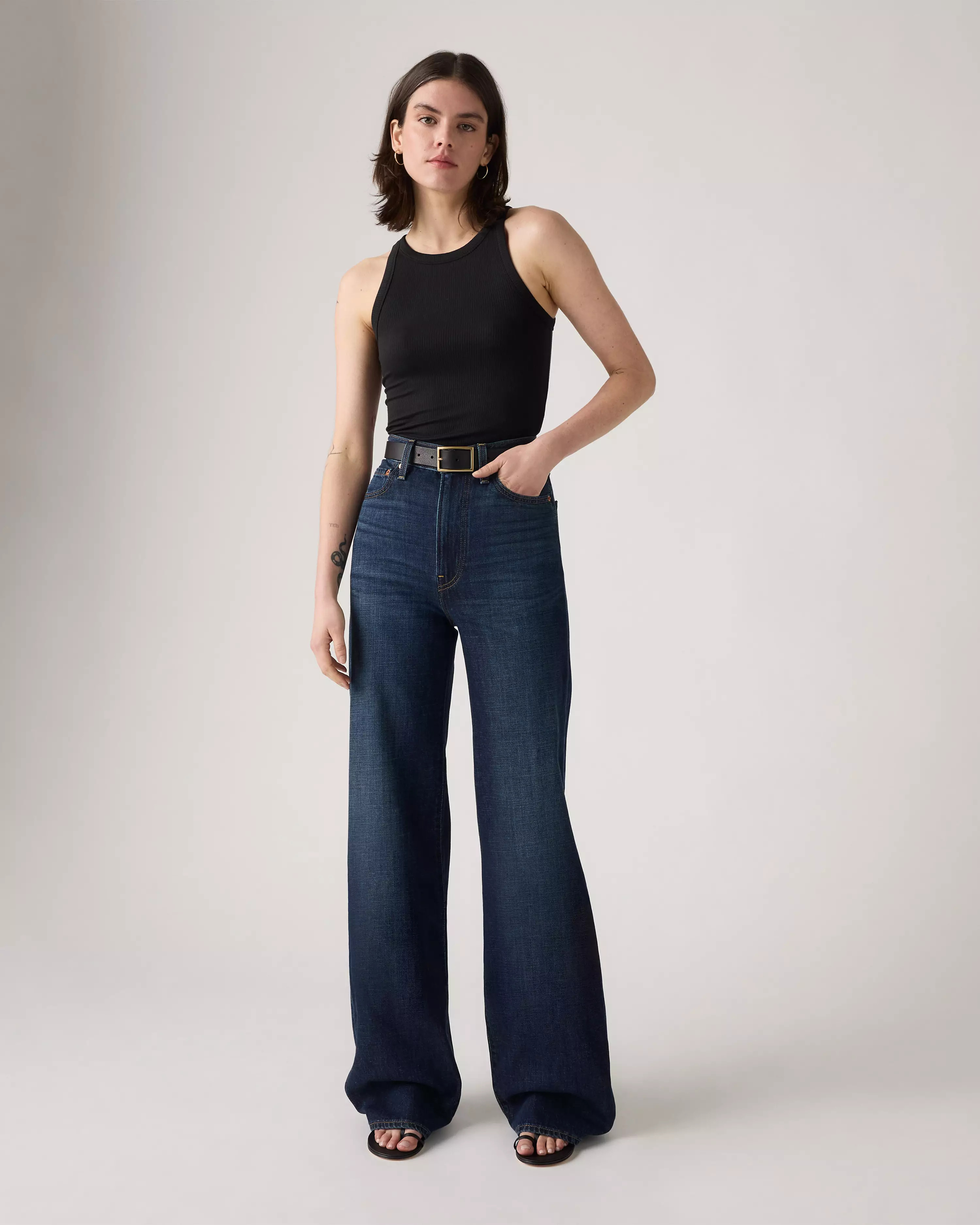 Ribcage Wide-leg Linen+ Denim Women's Jeans - Dark Wash | Levi's® US | Levi's US