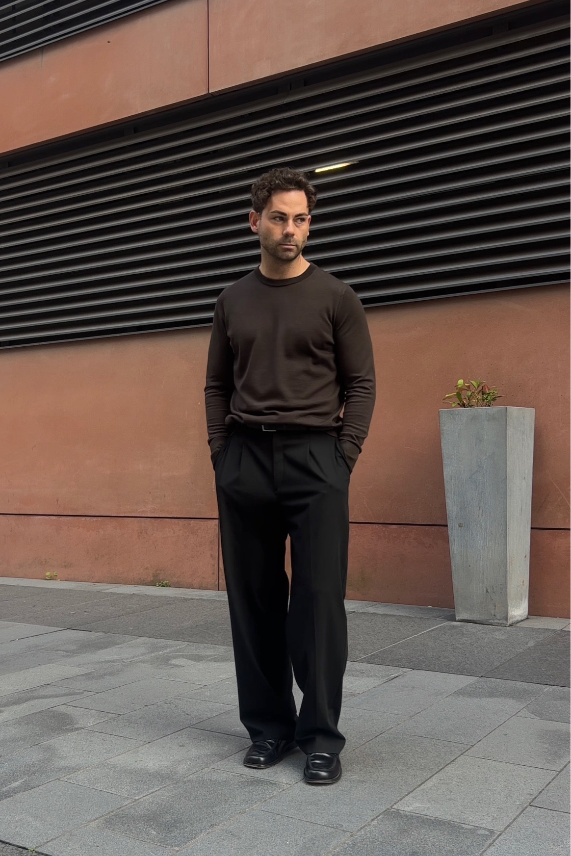 Black trousers, wide leg trousers, pleated trousers, knitwear, lightweight knit, merino wool sweater, loafers, mens loafers 

#LTKeurope #LTKmens