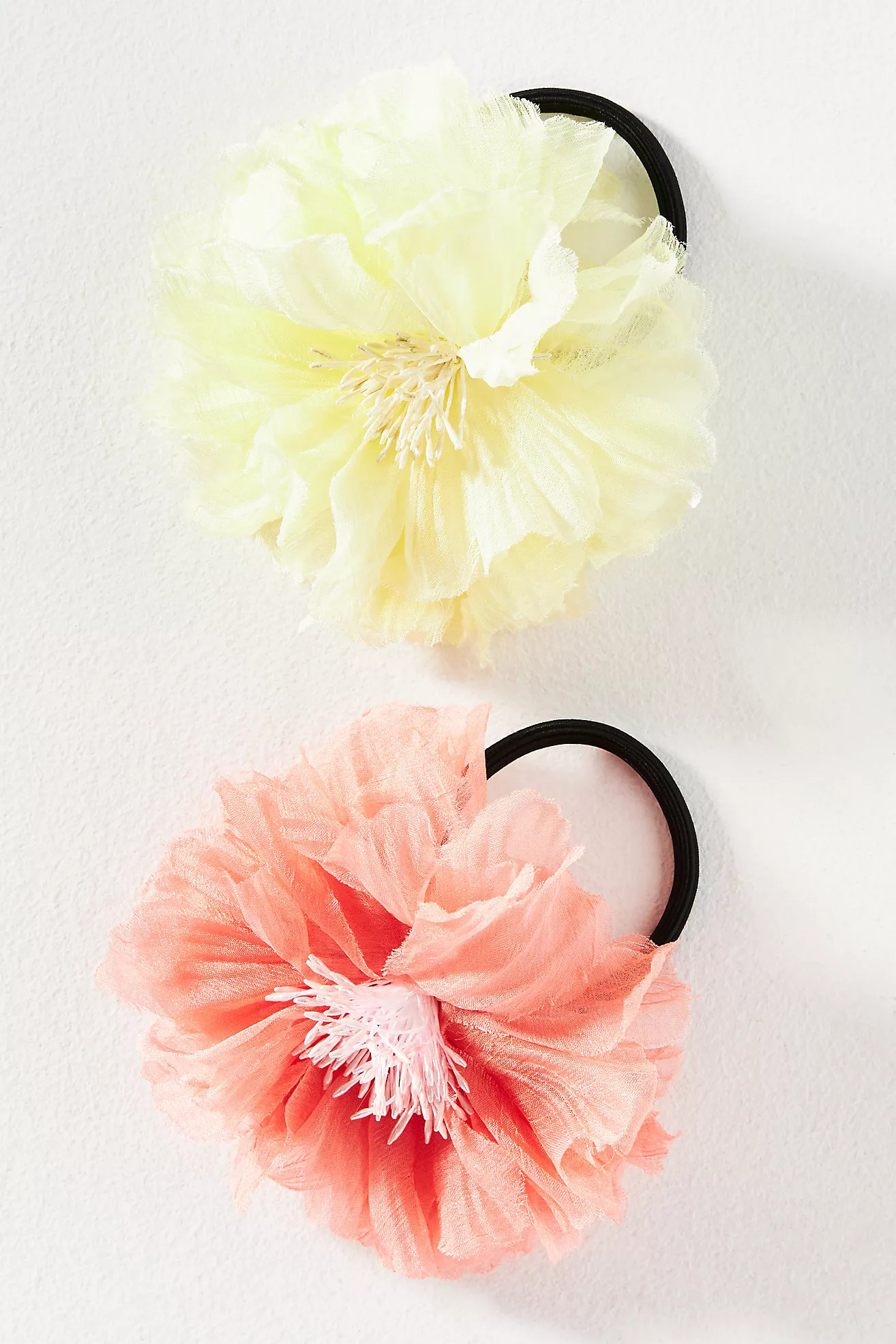 Fabric Flower Hair Ties, Set of 2 | Anthropologie (US)
