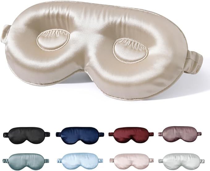 ZIMASILK Adjustable Pure Mulberry Silk Sleep Mask, 3D Contoured Cup Eye Mask for Sleeping, Super ... | Amazon (US)