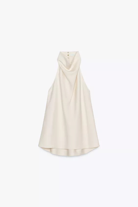 ZW COLLECTION FLOWING HALTER TOP | Zara UK