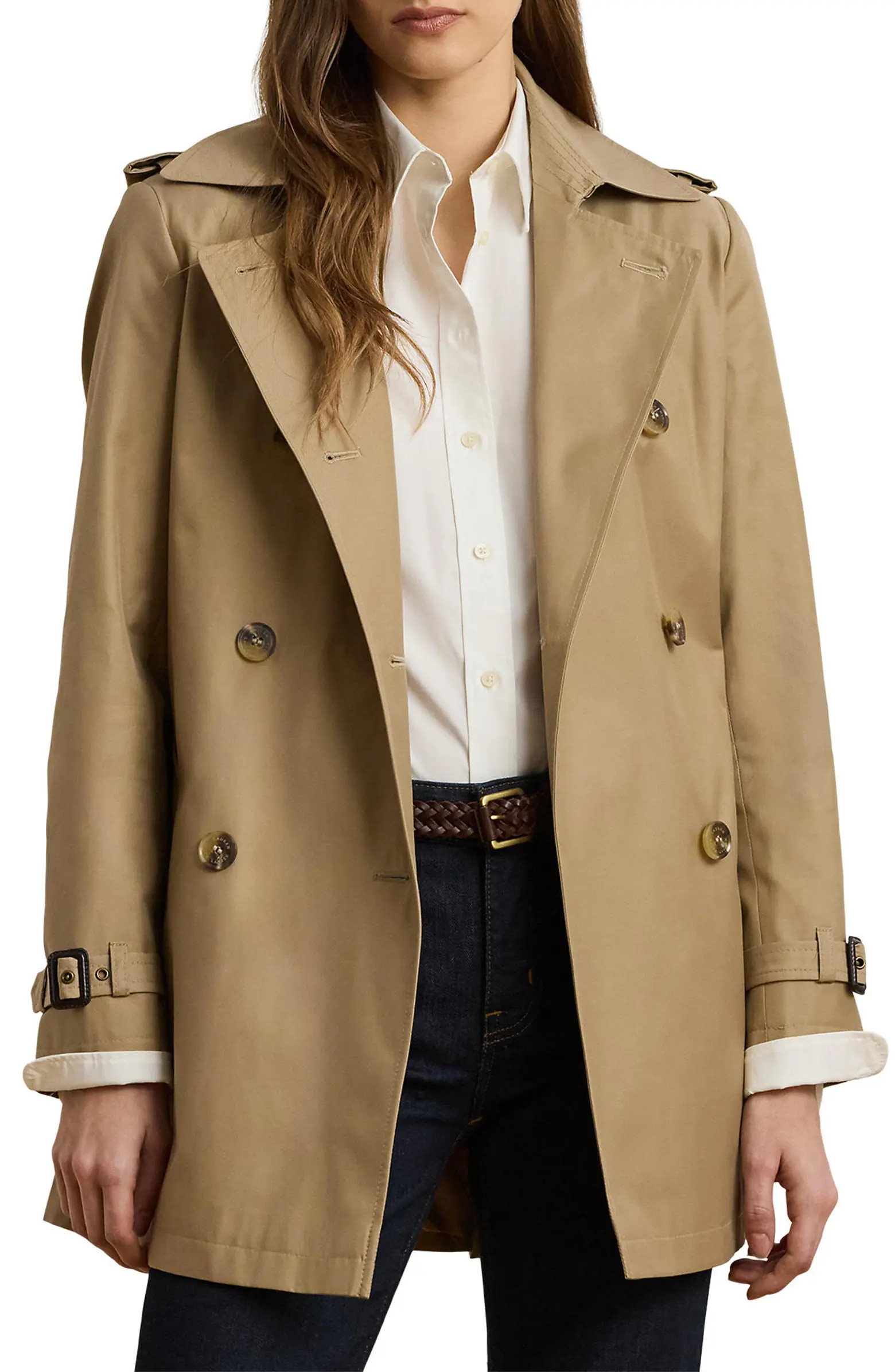 Short Double Breasted Trench Coat | Nordstrom