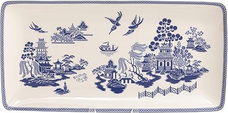 Grace Teaware Bone China Blue Willow Serving Tray 9.75 x 5-Inch (Single) | Amazon (US)