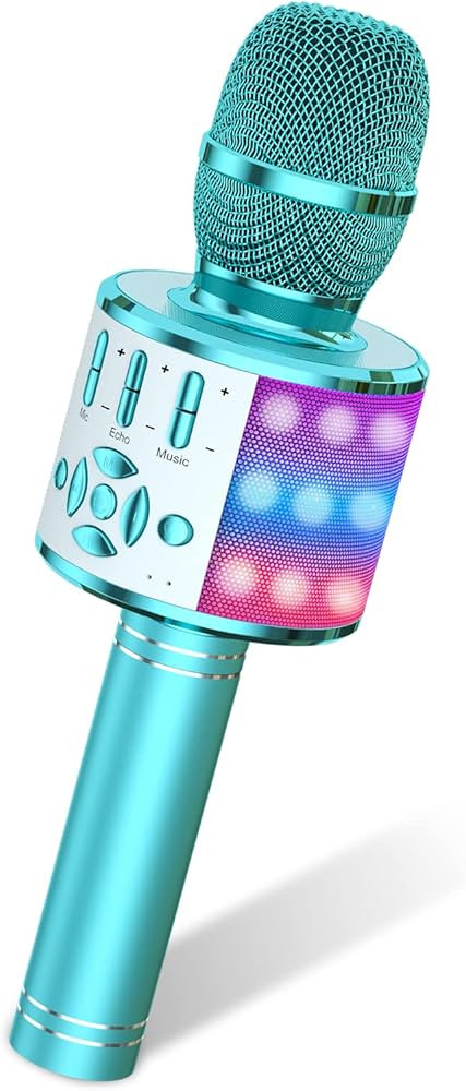 Amazmic Kids Karaoke Microphone Machine Toys for Girls Bluetooth Microphone with LED Light, Birth... | Amazon (US)