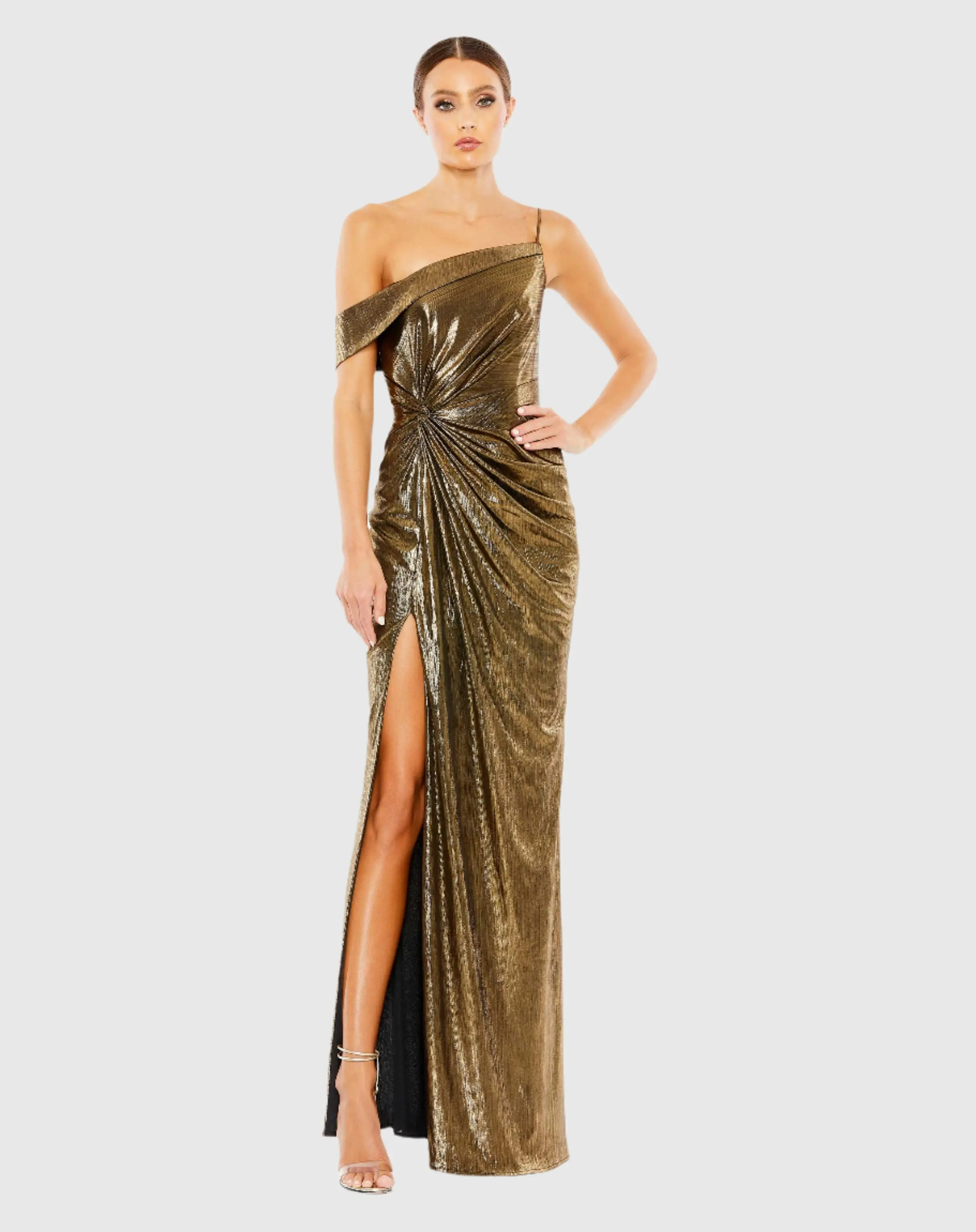 Metallic Off The Shoulder Gown - Mac Duggal | Mac Duggal