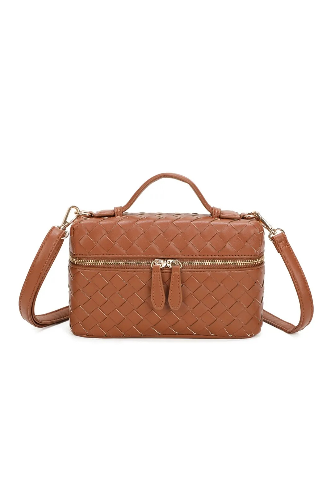Brown Fontanella Fashion Artisan Woven PU Leather Top-Handle Crossbody Bag | Oasis | Oasis UK & IE