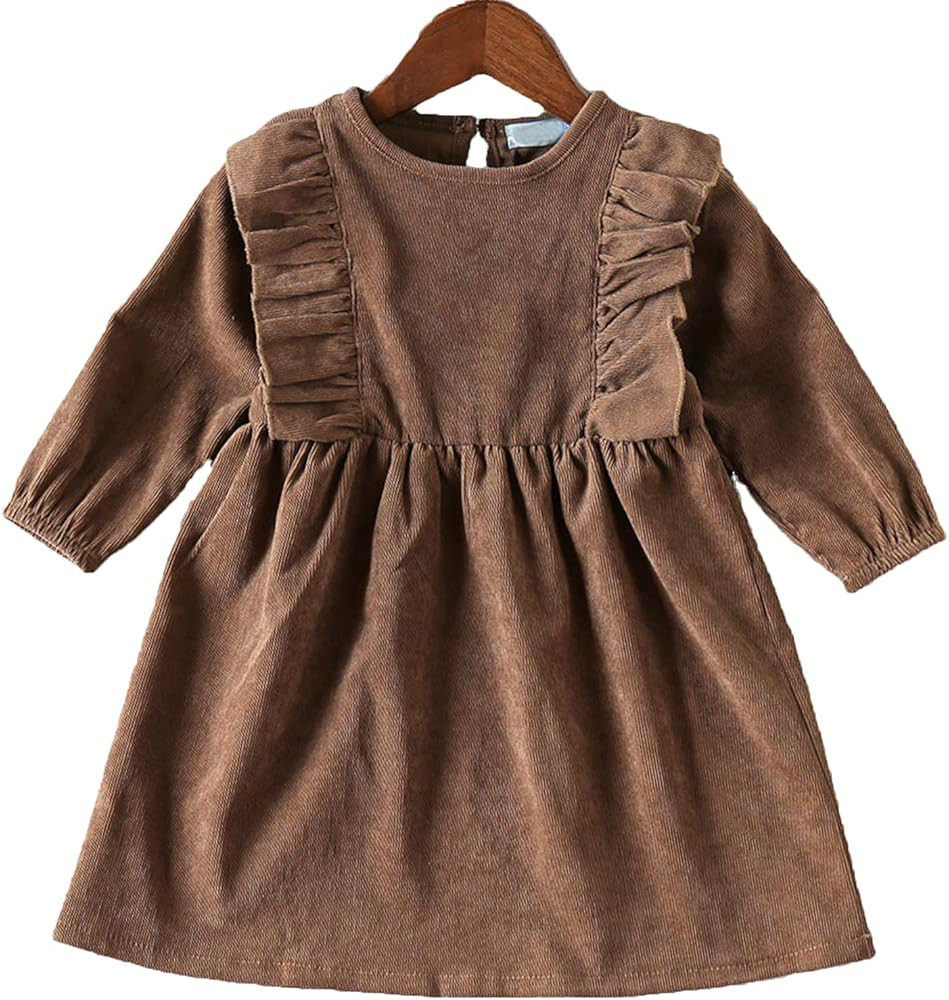 Infant Baby Girls Dresses, Toddler Princess Pleated Dress Long Sleeve Corduroy Ruffle Dresses Fal... | Amazon (US)