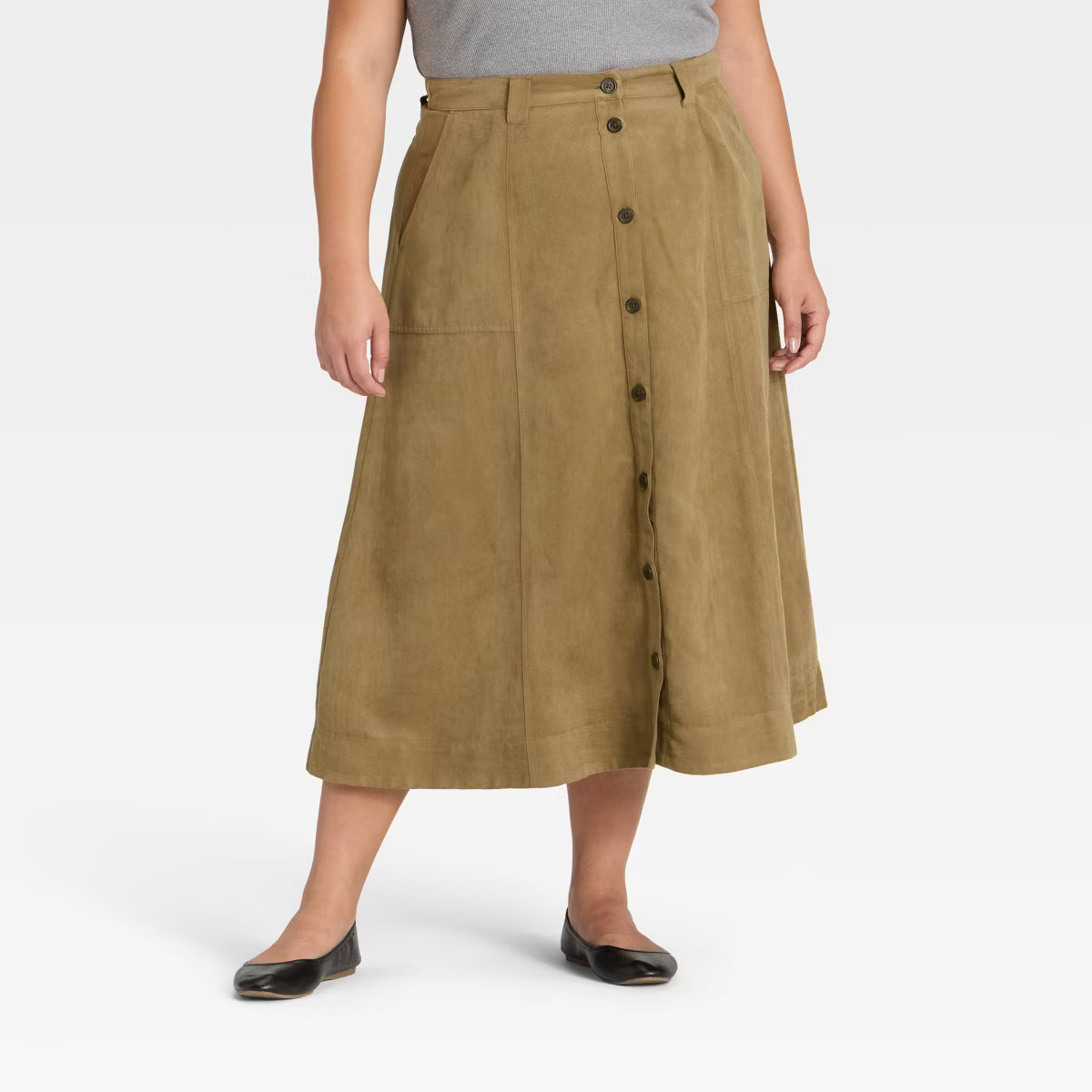 Women's Faux Suede Midi A-Line Skirt - Universal Thread™ | Target