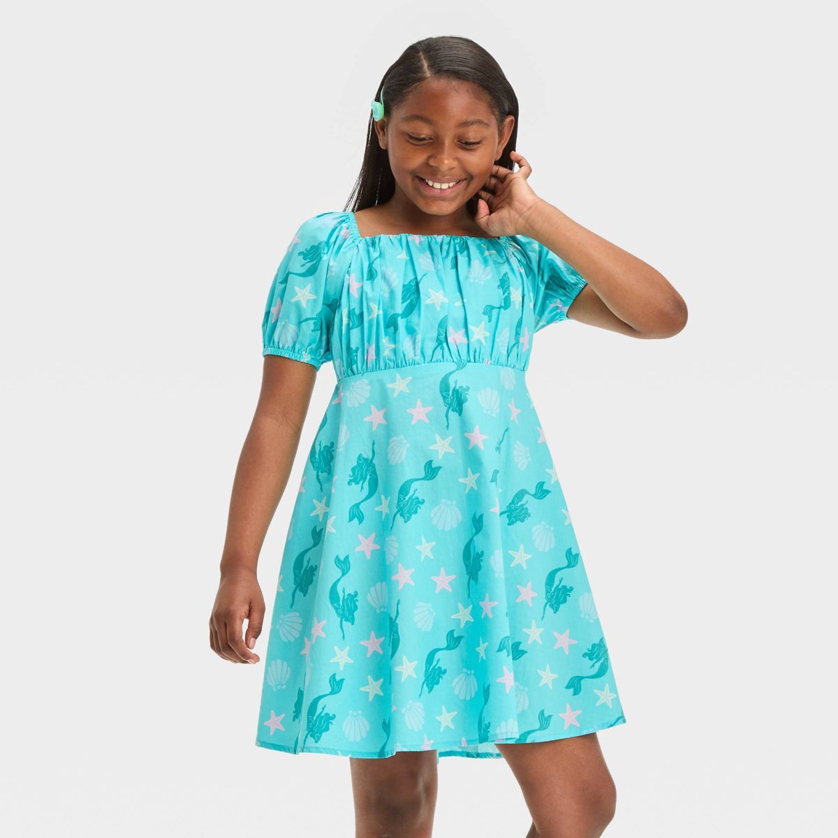 Girls' Disney The Little Mermaid Dress - Turquoise Green | Target