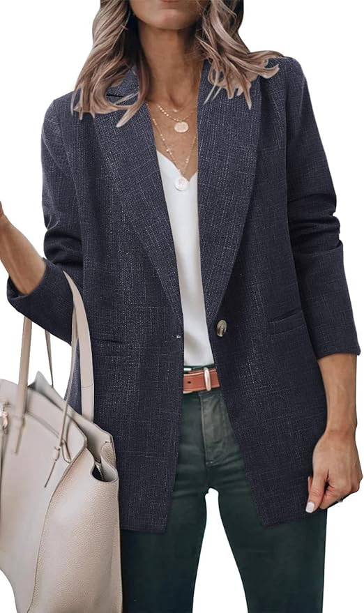 Women's Casual Lightweight Blazer Jacket Suits Lapel Long Sleeve for Daily/Work | Amazon (US)