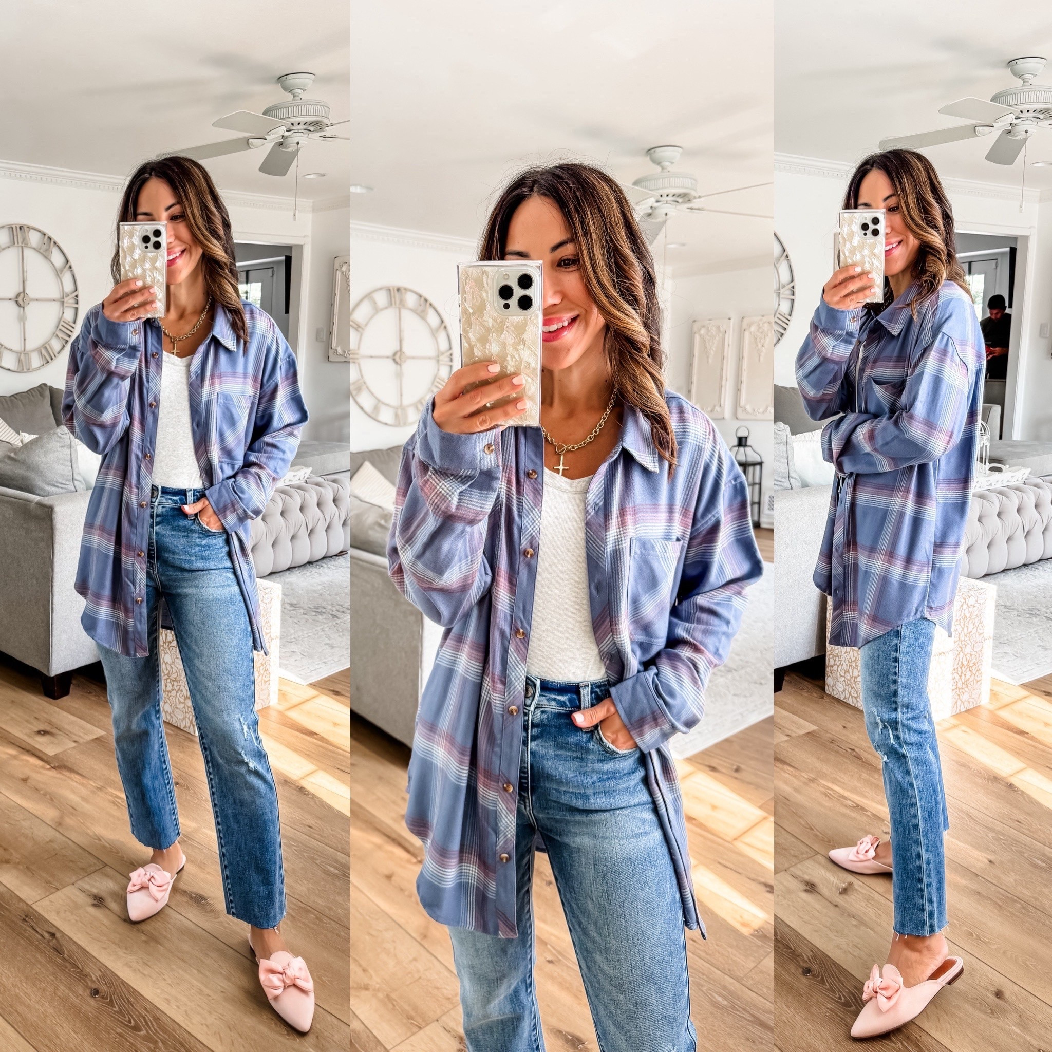 Small flannel shirt, jeans 25 short. I cut them. Maurices, Maurice’s 

#LTKSaleAlert #LTKOver40 #LTKFindsUnder50