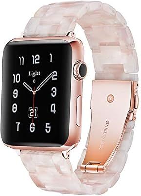 Light Apple Watch Band - Fashion Resin Comfortable iWatch Band Bracelet Compatible with Copper St... | Amazon (US)