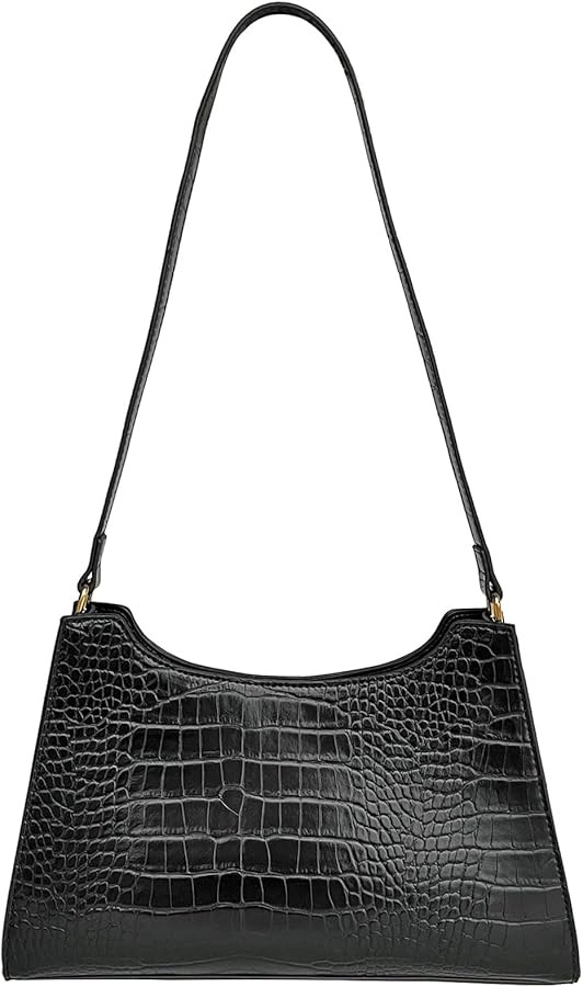 AMHDV Retro Shoulder Bag Top Handle Handbag with Crocodile Pattern Classic Tote Purse for Women | Amazon (US)