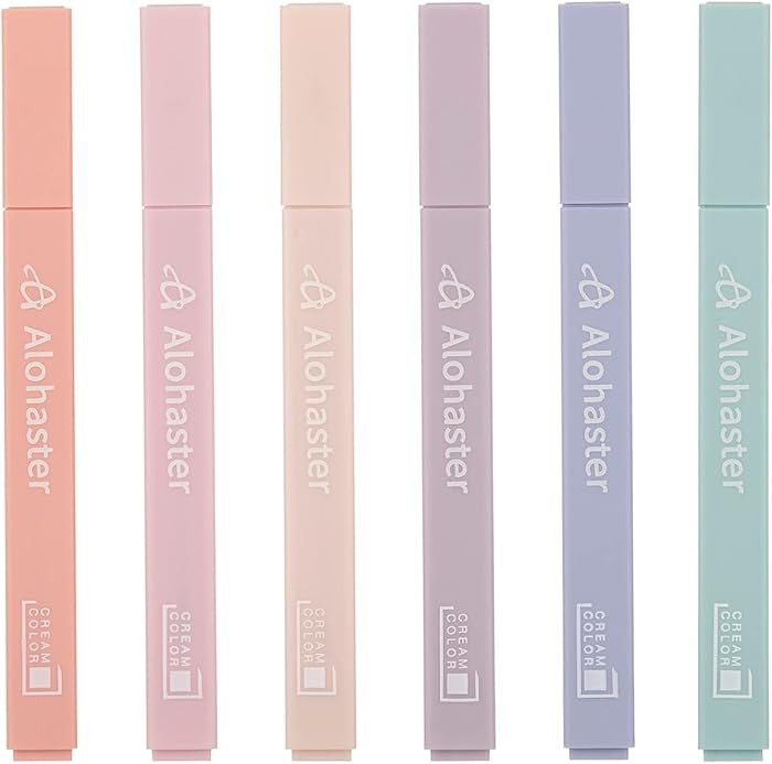 HPSIZEE Aesthetic Cute Highlighters Mild Assorted Colors With Soft Chisel Tip, No Bleed Dry Fast ... | Amazon (US)