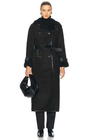 Saks Potts Alexa Trench Coat in Black | FWRD 