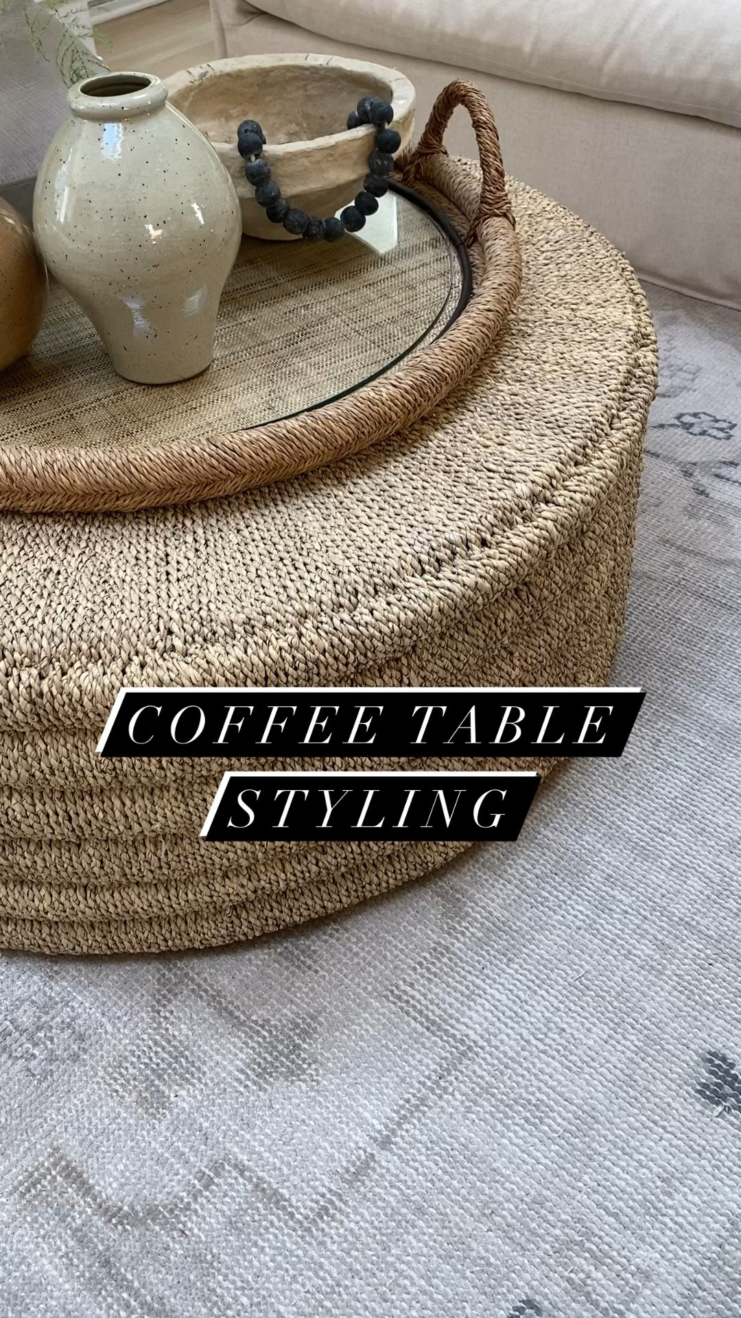 Coffee table styling, coffee table inspo, round coffee table, coffee table decor, living room inspo, round coffee table 

#LTKStyleTip #LTKHome #LTKVideo