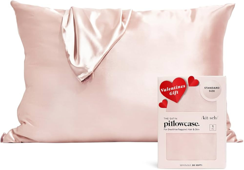 Kitsch Satin Pillowcase with Zipper for Hair & Skin, Softer Than Silk Pillow Cases Queen, Smooth ... | Amazon (US)