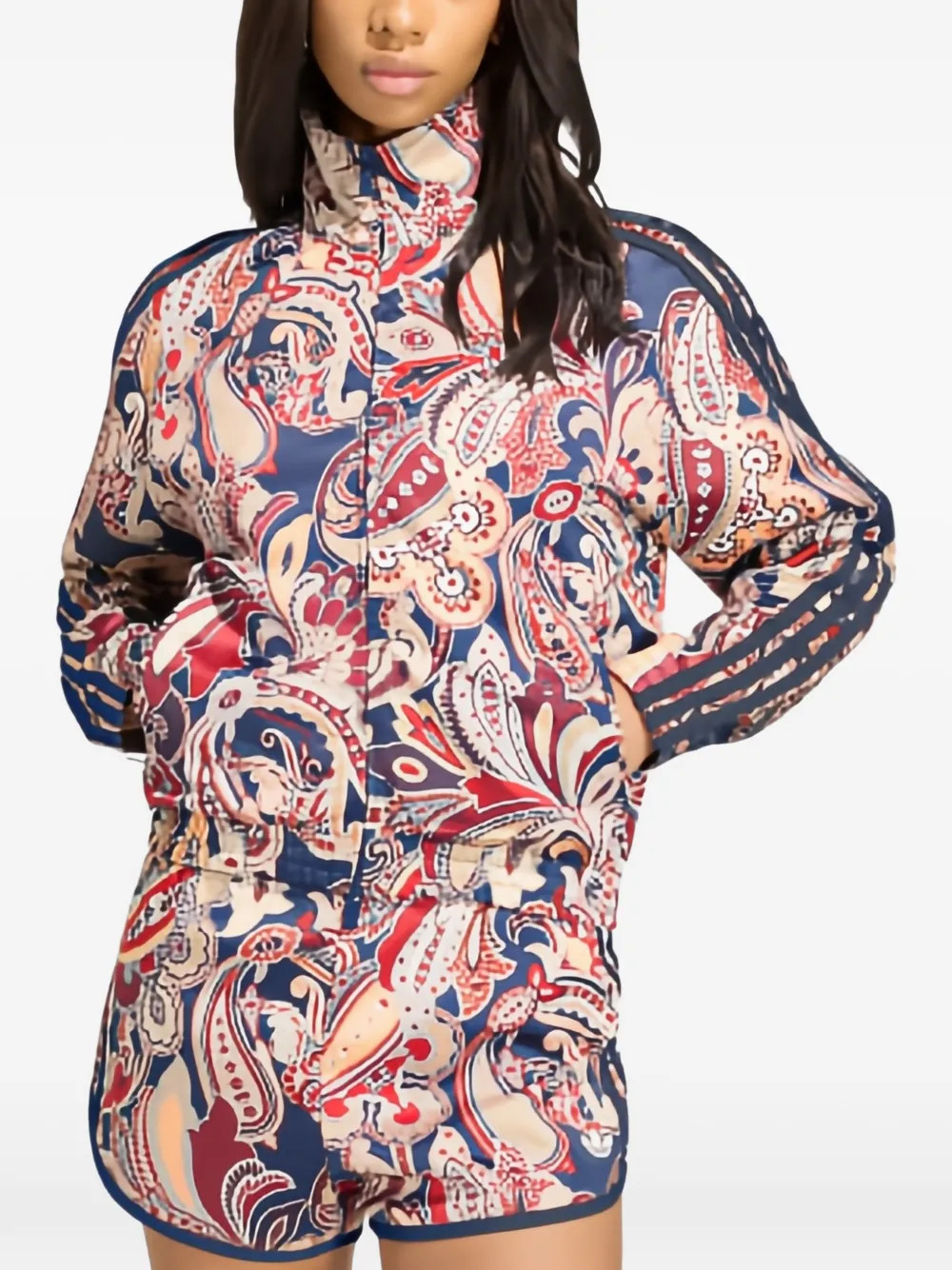 adidas Liberty London Firebird satin track top - Blue | Farfetch Global