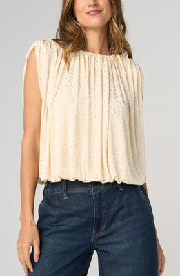 SLEEVELESS DRAPED KNIT TOP W/ SHOULDER PADS | Liverpool Jeans