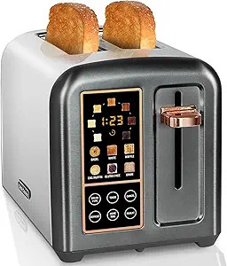 Amazon.com: SEEDEEM Toaster 2 Slice, Stainless Steel Bread Toaster with Touch LCD Display, 50% Fa... | Amazon (US)