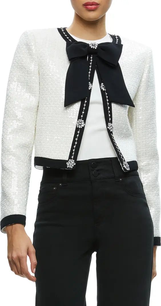 Gwyneth Rhinestone Detail Tweed Jacket | Nordstrom