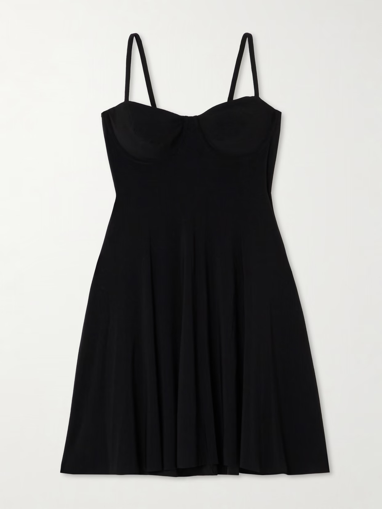 Norma Kamali - Stretch-satin Mini Dress - Black | NET-A-PORTER (US)