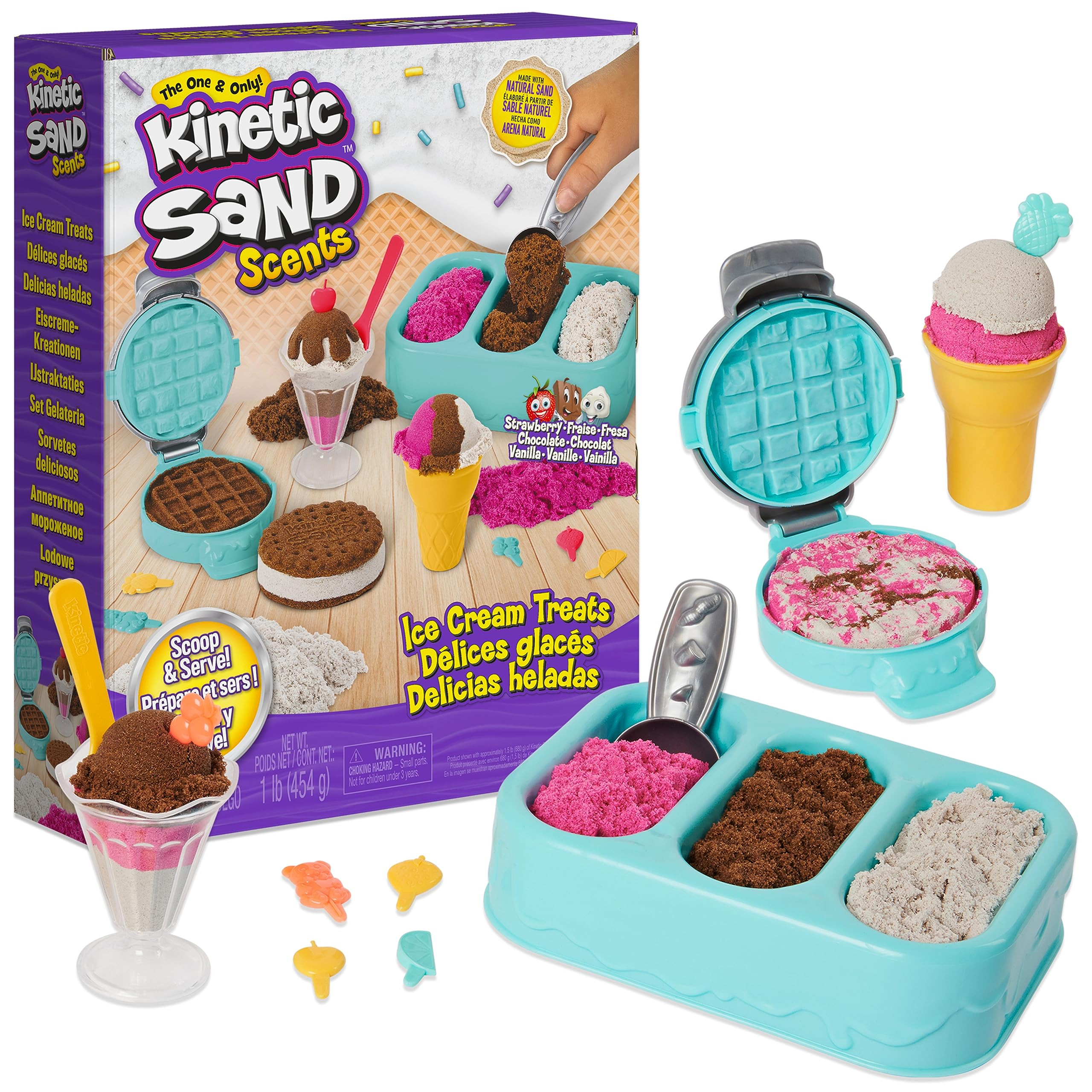 Kinetic Sand Scents, Ice Cream Treats Playset with 3 Colors Scented Play Sand & 6 Tools, Sensory ... | Amazon (CA)
