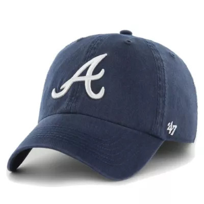 '47 Men's MLB Atlanta Braves Franchise Logo Fitted Hat, Navy Blue, 2XL | Belk