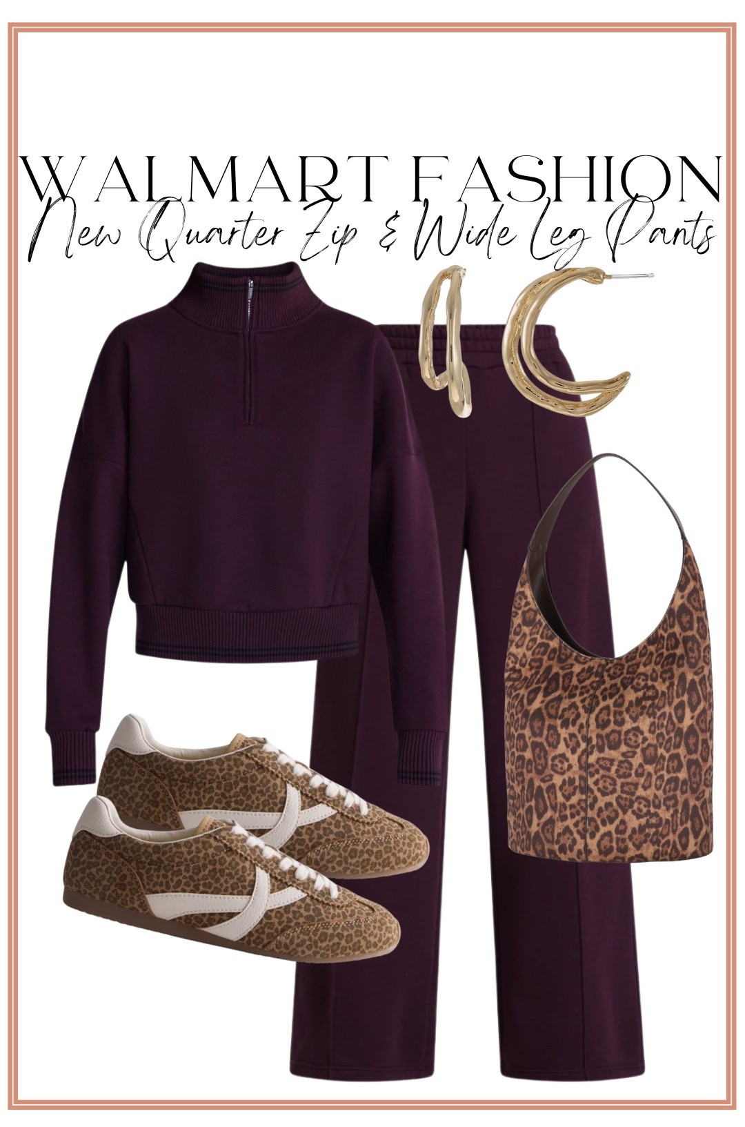This matching Walmart lounge set is giving elevated athleisure in the best way! 🤎 The rich burgundy color is absolutely gorgeous for fall, and the quarter zip paired with the wide leg pants creates such a polished, comfortable look. I styled it with leopard sneakers and a leopard bag for the cutest pop of print!

Whether you’re traveling, working from home, heading to brunch, or running errands, this is one of those outfits you’ll reach for over and over. Cozy, flattering, and affordable is always a win!

#walmartfashion #walmartfinds #walmartstyle #fallfashion #falloutfit #matchingset #loungewear #athleisure #widelegpants #quarterzip #leopardprint #travelstyle #momstyle #casualchic #affordablefashion #everydayoutfit #fallnewarrivals #comfortstyle #fashionfinds #ootd

#LTKootd #LTKPetite #LTKActive