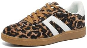 Women's Retro Gum Sole Fashion Sneakers-Lace Detail Casual Retro Walking Shoes-Gum Sole Casual Te... | Amazon (US)