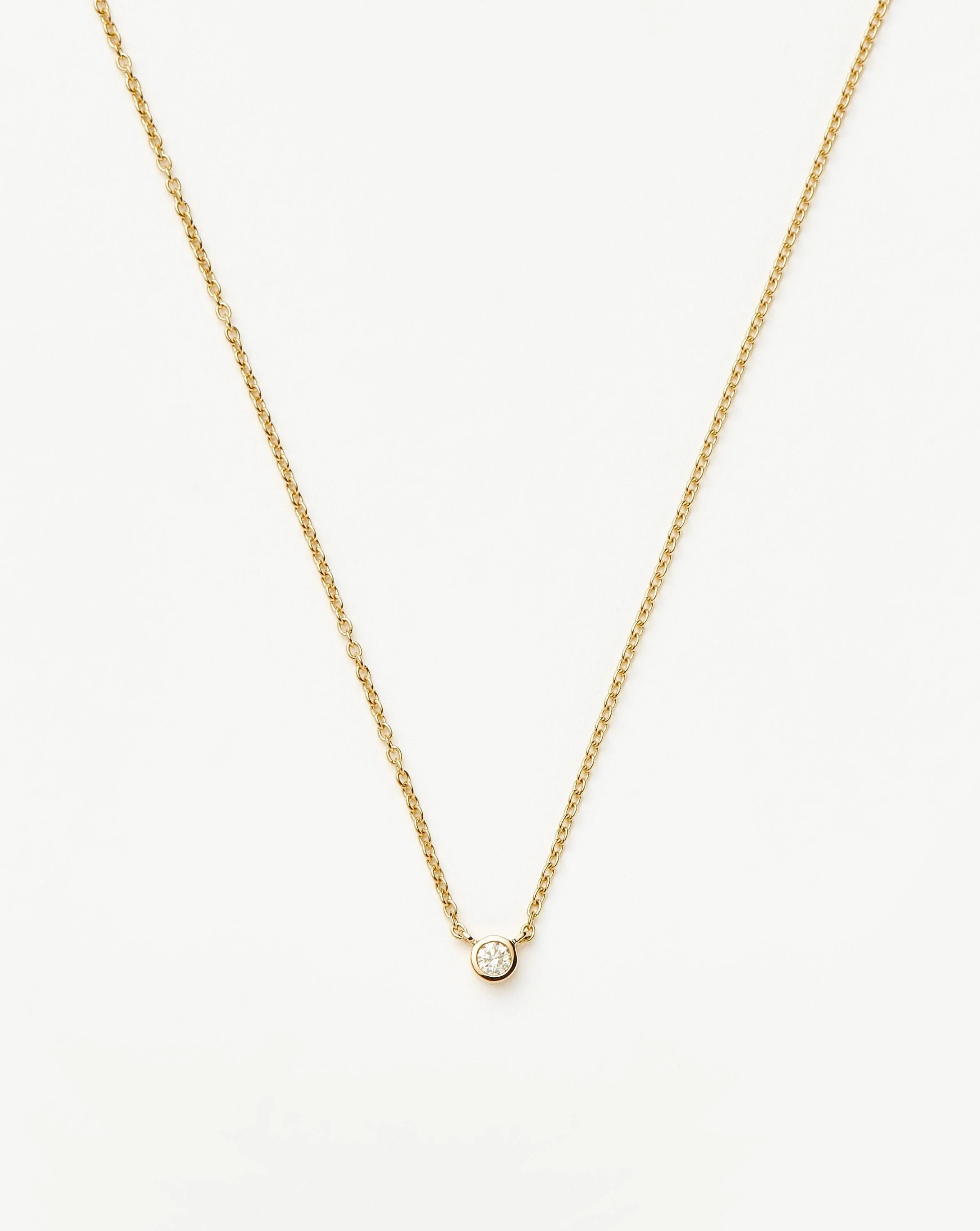 Fine Diamond Solitaire Pendant Necklace | 14ct Solid Gold/Diamond Necklaces | Missoma UK