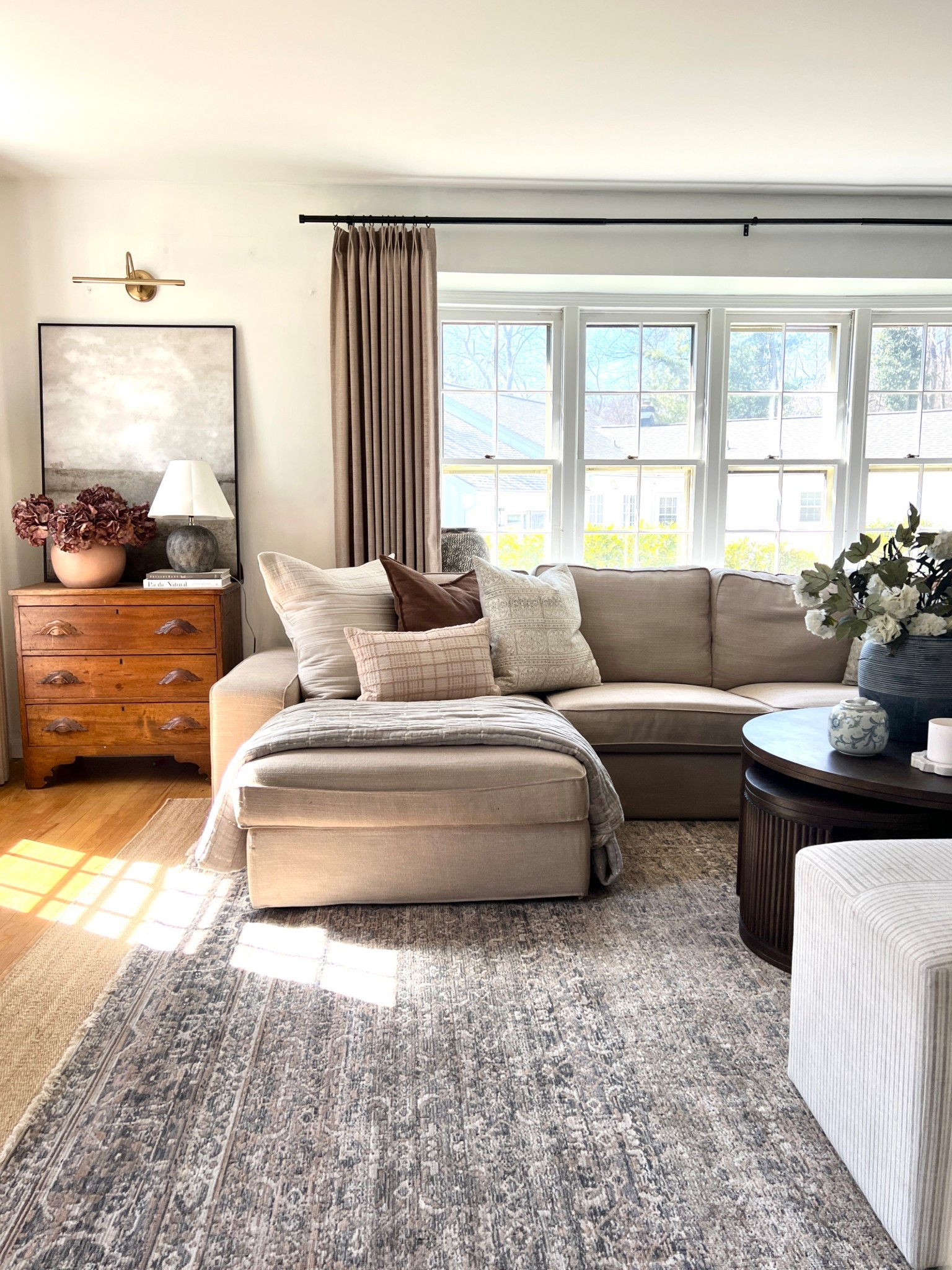 Spring living room refresh with Loloi! This is the new Molly collection, and I absolutely love the vintage feel and fringe detail. Layered pillows, layered rugs, hydrangea, joon loloi, Amazon home find, target, ikea, affordable home finds.

#LTKHome