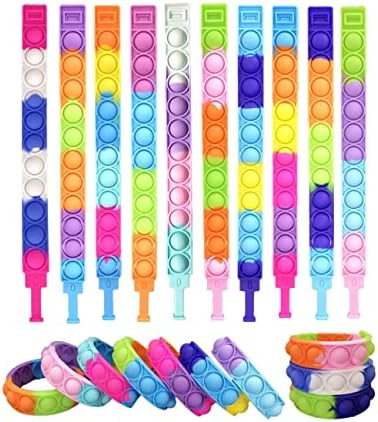 TOMOIN Pop Bracelet Fidget Toy, 20Pcs Multi-Color Bracelet Popular Wristband Fidget Watch is Suit... | Amazon (US)