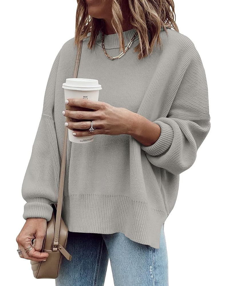 Imily Bela Womens Oversized Tunic Sweaters Fall Slouchy Long Sleeve Ribbed Knit Side Slit Pullove... | Amazon (US)