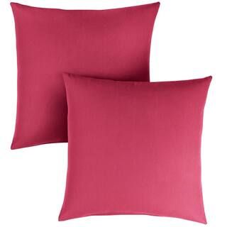 Sorra Home Sunbrella Canvas Hot Pink Outdoor Knife Edge Throw Pillows (2-Pack) HD217911SP | The Home Depot