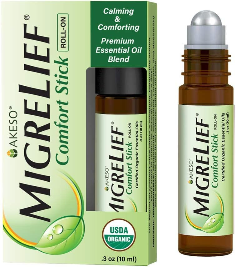 MigreLief Comfort Stick, Migraine and Headache Essential Oil Roll-On - Peppermint Lavender - 10ml | Amazon (US)