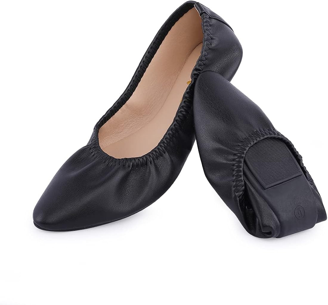 Women's Ballet Flat Slip On Flats Shoes Classic Ballet Flat Shoes Casual Dress Shoes Foldable Por... | Amazon (US)